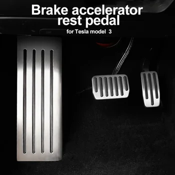 Model3 Automobilių Pedalu Pagalvėlės Apima Tesla Model 3 Y 2021 Priedai Lydinio Aliumininiai Akceleratoriaus, Stabdžių Poilsio Pedalo Tris