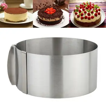Mousse Cake Cutter Namų Tortas Pelėsių Virtuvės Pagalbos Kepimo Įrankis Torto Įrankius, Nerūdijančio Plieno Apvalus Reguliuojamas Pailginamas Žiedas