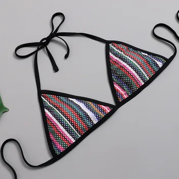 Naujas 2021 m. Vasarą Moterys, Push-up Paminkštinta Liemenėlė Tvarstis Bikini Komplektas Dryžuotas maudymosi kostiumėlis Triangle maudymosi Kostiumėliai, Trijų dalių Kostiumas S-xl Biquini #3G
