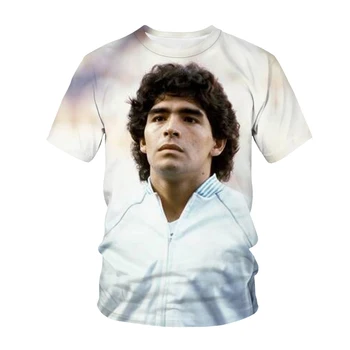 Naujas Atvykimo T-Shirt Diego Maradona 3D Atspausdintas Streetwear Vyrai Moterys Mados O-Kaklo trumpomis Rankovėmis Marškinėliai Harajuku Tees Viršūnes Unisex
