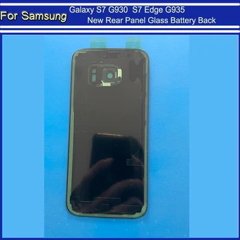Naujas Galinis Skydelis Stiklo Baterija, galinis Dangtelis Skirtas Samsung Galaxy S7 G930 G930F G930FD S7 Krašto G935 G935F G935FD + Lipdukai vaizdo Kameros Objektyvas