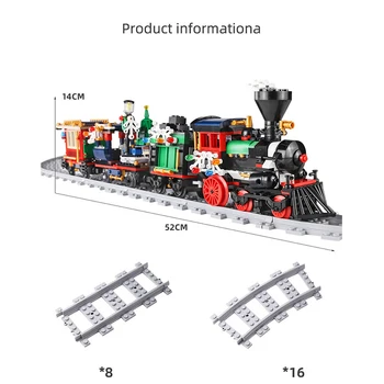 Naujas LepinBlocks Žiemos Atostogų Traukiniu 826pcs Suderinama Kūrėjas 10254 36001 Statybos Blokų, Plytų Švietimo Žaislas Kalėdų Dovanos