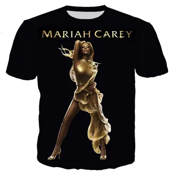 Naujas Mados Mariah Carey Hip-Hop Stiliaus T Marškiniai Vyrams, Moterims, 3D Mariah Carey Atspausdintas T-shirt Naujovė Vasaros Atsitiktinis Harajuku Viršūnės
