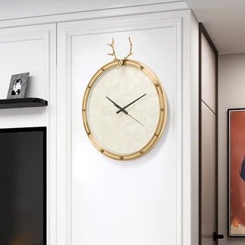 Paprasta Elnių Galvos Sieninis Laikrodis Namo Gyvenamasis Kambarys Miegamasis Asmenybės Shell Kvarcinis Laikrodis Išjungti Apdailos Kišenėje Žiūrėti