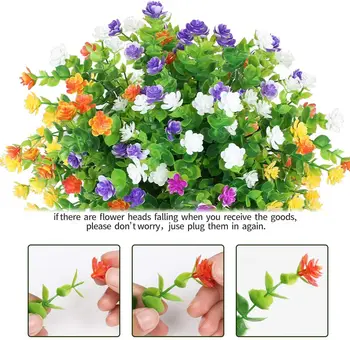 Pranešk apie netikrą Gėlės, Dirbtinės Gėlės Nekilnojamojo Touch Dirbtinių Puokščių UV Atsparūs Krūmai, Augalai Ne Išnyks Dirbtiniais Plastikiniai Namų Dekoro Garen