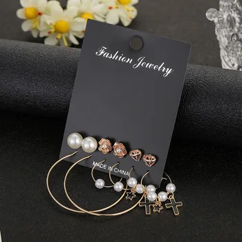 Punk madinga aukso negabaritinių geometrinis turas ratas hoopas auskarai moterims mergina mada imituoti perlas vestuvių dovana auskarai