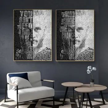 Ragnar Lothbrok Vikingai Nuotraukas abstrakčiosios Tapybos Drobės tapyti Aliejumi Tapyba, Plakatas Modernios Sienos Meno kambarį Namų Dekoro