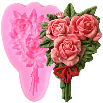 Rožių Gėlių Puokštė, Tortas Silikono Formos 