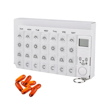 Savaitės Tablečių Dėžutė Kelionės Tabletes Atveju Splitter Tabletes Organizatorius Medicina Box 7 Dienos, Tabletes Cutter Tablet Konteinerių LED Laikmatis Priminimas