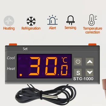 Skaitmeninis Temperatūros Reguliatorius Termostatas Thermoregulator Inkubatorius LED 10A Šildymo Aušinimo Termostatas -1000 12/24/220V