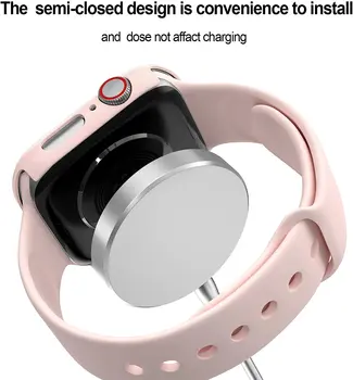 Stiklas+Case+Diržu, Apple Watch band 44mm 40mm 38mm 42mm Silikono Sporto watchband diržo apyrankę iWatch serijos 3 4 5 6 se juosta