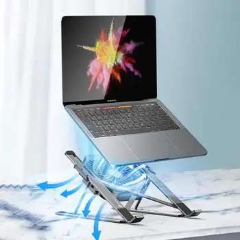 Sulankstomas Desktop Laptop Tablet Stendas Su Aušinimo Ventiliatorius 