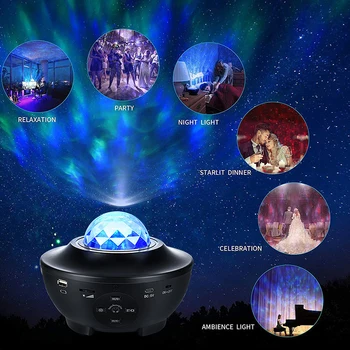 TUYA Smartlife Spalvinga Žvaigždėtas Dangus Galaxy Projektorius Naktį Šviesos Garsiakalbį, Muzikos Grotuvas, USB Žvaigždžių Projekcija Lempa Miegamojo Puošimas