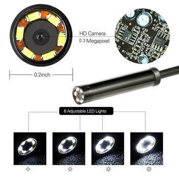 USB Mini Endoskopą Kamera 7mm 2m 1m 3.5 m 5m 10m Lankstus Sunku Kabelis Gyvatė Borescope Tikrinimo Kamera, skirta 