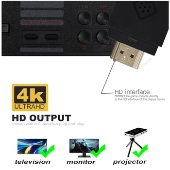 USB Wireless Handheld TV Vaizdo Žaidimų Konsolės Statyti 818 Klasikinis 8 Bitų Žaidimas mini Konsolės Dual Gamepad HDMI Suderinamus Produkcija