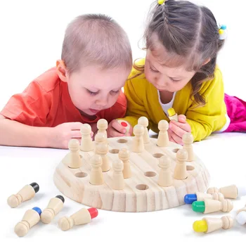 Vaikai Mediniai Atminties Rungtynės Stick Šachmatų Įdomus Spalvų Žaidimas Valdybos Galvosūkiai Švietimo Žaislas, Pažintinių gebėjimų, Mokymosi Žaislai Vaikams