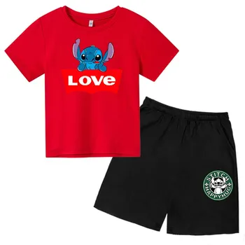 Vaikų Vasaros T-shirt Kostiumas Spausdinimo Dygsnio T-shirt Mergina Kostiumas, T-marškinėliai, Šortai, 2-piece Set Berniukų Laisvalaikio Sporto 2021 Naujas