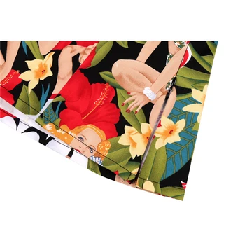 Vasaros Derliaus Medvilnės Marškinėliai Retro 50s 60s Palaidinės trumpomis Rankovėmis Vakarų Mergina Print Plus Size Viršūnes Rockabilly Elegantiškos Moterys Drabužiai