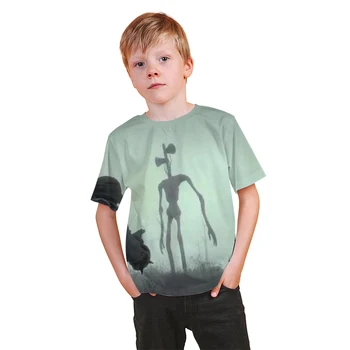 Vasaros Sirena Galvos 3D Print T Shirt Vaikams, Paaugliams, Animacinių, Anime, T-marškinėliai Berniukams, Mergaitėms, Vaikams, Trumpas Rankovėmis Tee Viršūnes Streetwear