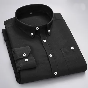 Vyriški velvetas marškinėliai naujas produktas medvilnės pavasarį ir rudenį slim fit balta juoda juoda elegantiški vyriški laisvalaikio marškinėliai kieto spalvų ilgai