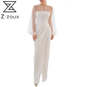 Z-zoux Moterų Suknelė Akių Kratinys Perspektyvos Žibintų Rankovės Prom Dresses Moterų Plius Dydžio Baltos spalvos Ilgas Vasaros Suknelė Mados 2021
