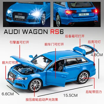 1:32 Audi RS6 Automobilio Modelį Lydinio Automobilių lydinio Žaislas Automobilio Modelį Traukti Atgal, Vaikų Žaislas Kolekcionuojamų Nemokamas Pristatymas