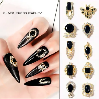 2020 naujas nagų priedai micro inkrustacijos su cirkono Black Swan Japonijos nagų deimantų papuošalai