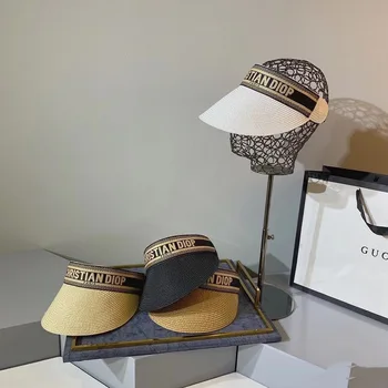 2021 m. Pavasario Ir Vasaros Naujų korėjos Stiliaus Tuščias-Top Hat Populiarus Laišką skėtį nuo saulės Skrybėlę Paplūdimio apsauga nuo Saulės Antis Kalba Bžūp