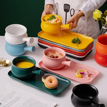 2021 naujas vieno asmens maisto rinkinys keramikos dubenėlį namų kūrybos makaronų dubuo pusryčių dubenėlį su padėklu