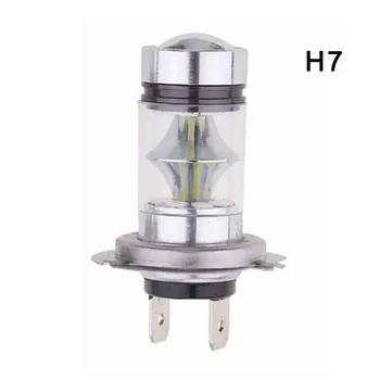 2VNT H4, H7 LED Lemputė 100W 3030 20SMD 6500K 12V LED Rūko Žibintai Super Ryškus Baltas Led Auto Lemputė H4