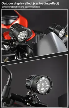 2vnt Motociklą Rūko Žibintai 12V 80W 3200LM 6500K Žibintų Lempos Jungiklis Su LED, Motoroleriai Akiratyje 6 LED Darbo Vietoje Šviesos