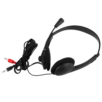 3.5 mm Laidinis Ausinių Su Mikrofonu Triukšmo Panaikinimo Stereo Ausinės PC Nešiojamas, Reguliuojamas Žaidimų Klientų Aptarnavimo laisvų Rankų įranga