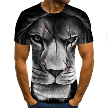 3D Įdomus Gyvūnų Grafinis T-shirt Mados Atspausdintas T Shirt Mens Berniukų Drabužiai Harajuku Viršūnes Vasaros Atsitiktinis Apvalios Kaklo Vyrų Tshirts