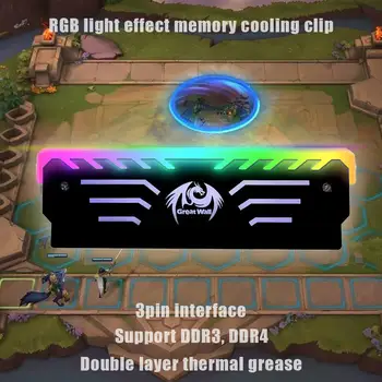 3PIN Atminties Vėsinimo Liemenė RGB Šviesos RAM Aušintuvas Šilumos Kriaukle, Radiatorių CPU Aušintuvo RGB Aliuminio Heatsink for RAM DDR3 DDR4