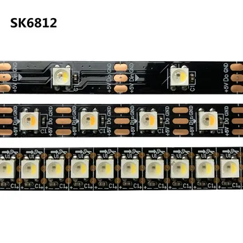 5M DC 5V SK6812 RGBW RGBWW 30/60/144LEDs/m, 5050 SMD Lanksti LED Šviesos Juostelės IP30 IP65 IP67 Balta/Juoda PCB 4 1 Led Šviesos