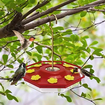 8-Hole Hummingbird Feeder Naminių Paukščių Prekių Balionėlis Butelis Lauke, Kiemo Paukščių, Vandens Fontanas Geriamojo Taurės Dubenys