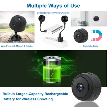 A9 Wifi Mini Kamera 1080P HD Naktį Versija Mikro Kamera, vaizdo Kamera Balso, Vaizdo magnetofoną, Home Office Belaidžio Saugumo Kamerų