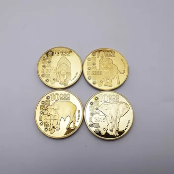 Afrikos Zambija Atminimo Monetų Rinkinys Su Deimantu, Leopardas, Aukso Monetas, Laukinės Gamtos Dramblių Progines Monetas Užsienio Valiutos Monetų