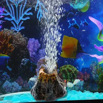 Akvariumas Vulkanas Forma Ir Oro Burbulas Akmens Deguonies Siurblys Žuvų Bakas Ornamentu