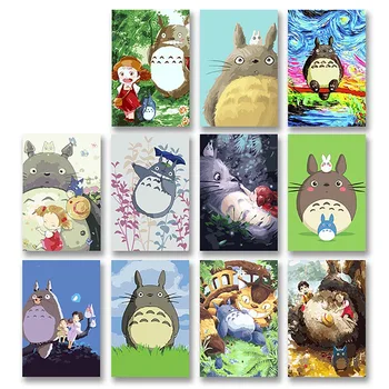 Animacinių filmų 5D Diamond Tapybos Rinkiniai Vaikams Namų Dekoro kvadratiniu Turas Gręžimo Siuvinėjimo Mano Kaimynas Totoro 