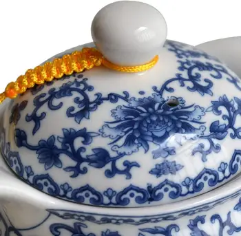 Arbatinukas 410ml porceliano mėlyna balta Kinijos puodą nerūdijančio plieno kiaurasamtis infuzijos Gėlių arbata puer virdulys keramikos teaware Namuose