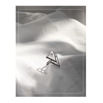 AsinLove 925 Sterlingas Sidabro Ins Reguliuojamas Trikampis Žiedas Geometrinis Kūrybinis Dizainas Merginos ir Moterys, Visų rungtynių Fine Jewelry Šalis