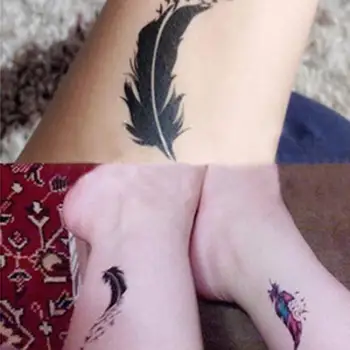 Atsparus Vandeniui Laikina Tatuiruotė Lipdukas Paukščių Vėjo Goosey Plunksnų Tatuiruotės Lūpų Spausdinti Body Art Rankos Netikrą Rankovės Laikina Tatuiruotė Moterims