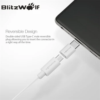 BlitzWolf 2VNT Micro USB į USB Tipas-C Adapter Vyrų ir Moterų Konvertuoti Kabelio Jungtis, Skirta Xiaomi Tipas-C Mobiliųjų Telefonų Adapteris