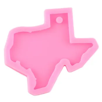 Blizga Texas Valstybės Keychains Pelėsių, Jungtinių valstijų žemėlapis Pakabukas Polimero Molis Papuošalai Priėmimo Blizgučiai Epoksidinės Silikono Dervos Pelėsis