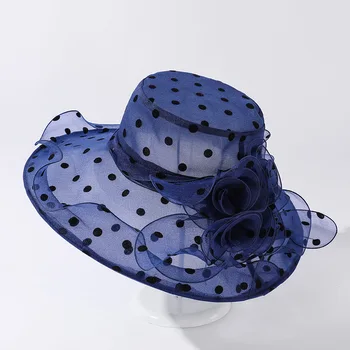 COKK Vasaros Skrybėlės Moterims Mados Dot Modelio Didelis Didelis Nėrimo Siūlai Kraštų skėtį nuo saulės Sun Skrybėlę Kvėpuojantis, Sulankstomas Gorro 2021 Naujas