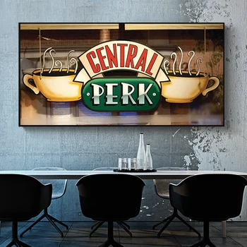 Central Perk Kavinė Drobės Tapybos Draugai, TV Rodo, Plakatų ir grafikos Skandinavijos Sienos Nuotraukas, skirtą Kambarį Namuose Apdaila