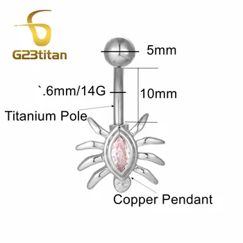 Crystal Voras Pakabukas bamba Žiedas Moterų Kūno Grandinės Neogoth Auskarų ombligo Titano G23 14G Kūno Papuošalai