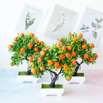 Dirbtiniai Augalai Plastiko Tikroviška Modeliavimas Apelsinų Vaisiai Dirbtinė Apelsinų Medžio, Rankų Darbo