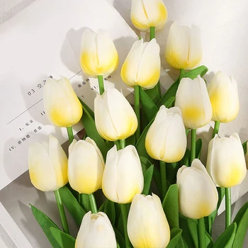 Dirbtinės Gėlės Tulpės Nekilnojamojo Touch Tulpės Dirbtinių Gėlių Puokštė Netikrą Tilips Už Vestuves Apdailos Dirbtinių Gėlių